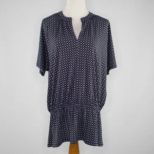 Michael Kors Navy and White blouse tunic 1X